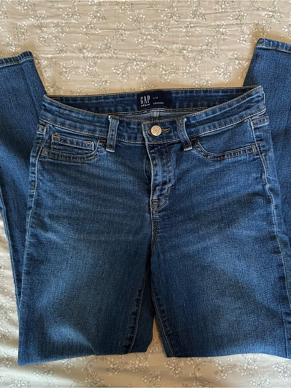 GAP Women's Mid Wash Stretch Jeggings - Blue